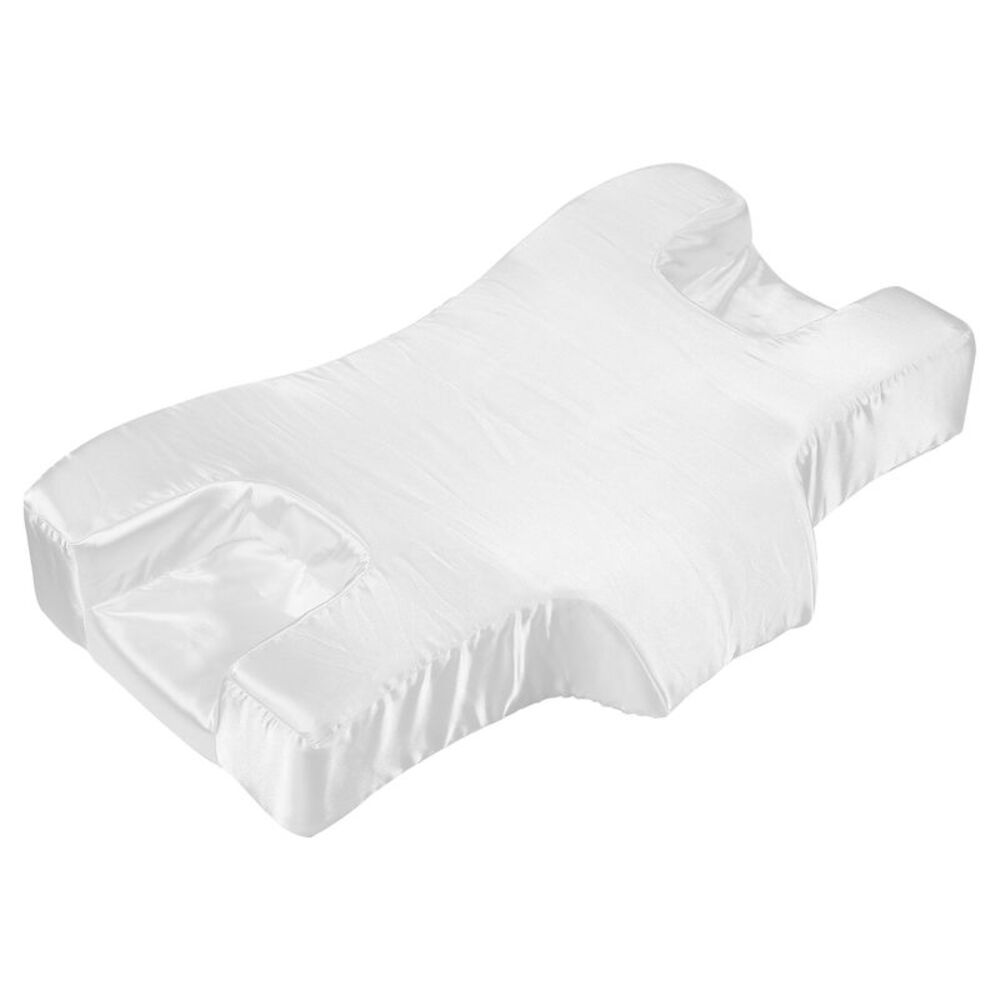 Memory Foam Satin Home Neck Support Sleeping Pillow White